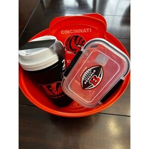 NWT Cincinnati Bengals NFL Football Set, Storage, Lunch, Tumbler, & Bowl,